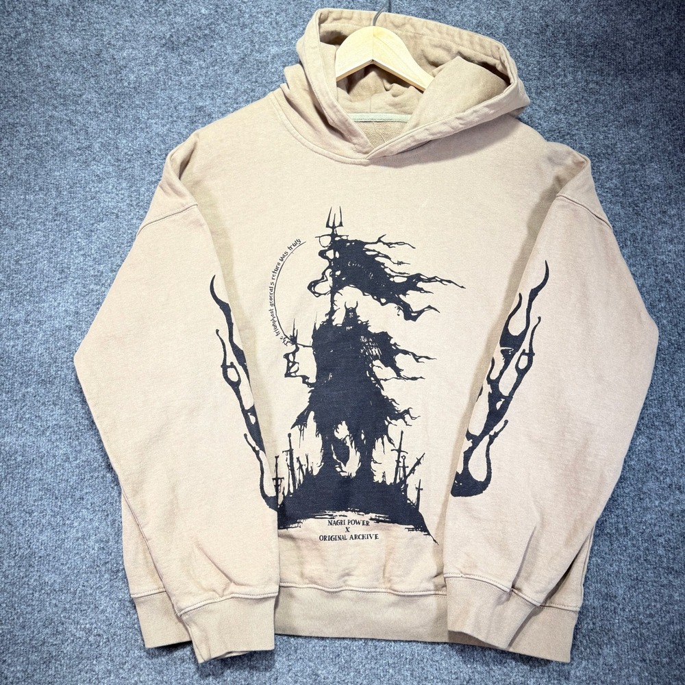 Nagri Power X Original Archive Hoodie Men Tan Goth Flames Kanye West Sweatshirt